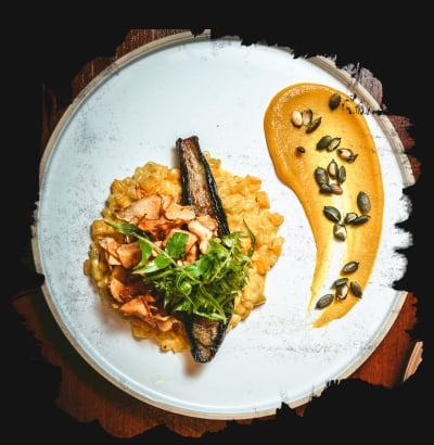Pumpkin Barley And Eggplant Risotto