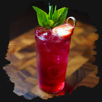 Strawberry Peach Basil Ice Tea